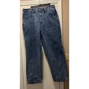 Fubu The Collection Blue Denim Jeans Carpenter Cargo Size 40x34 Men’s Distressed